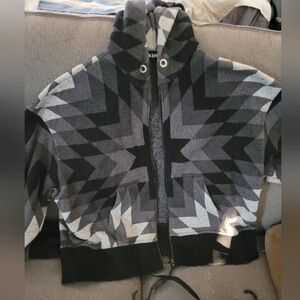 Palm Angels Black and White Chevron Knit Sweater